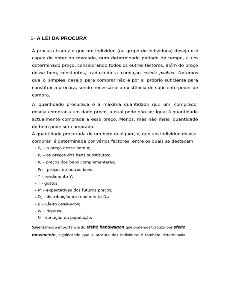 Lei Geral da Procura e Seus Efeitos | PDF | Demanda | Economia