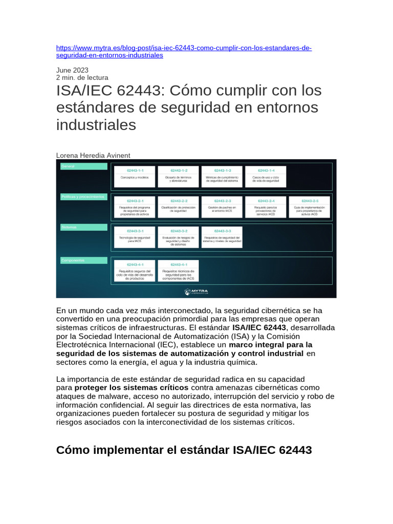 Cumplimiento de ISA/IEC 62443 en Industria | PDF | La seguridad ...