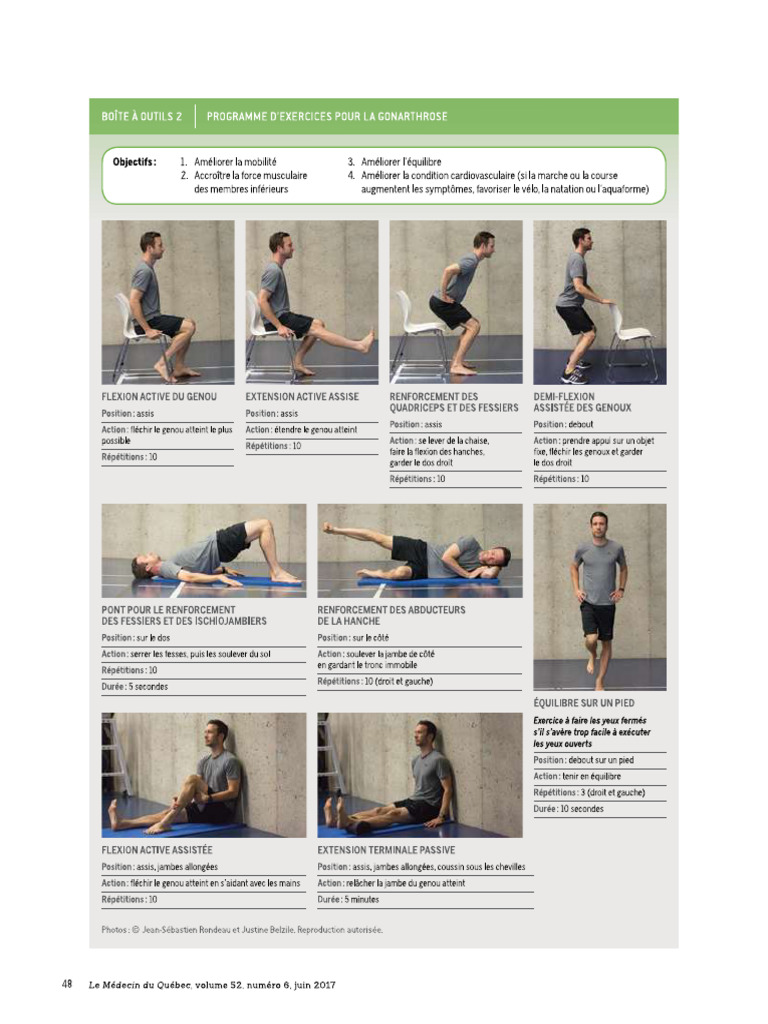 Arthrose Du Genou Exercices FMOQ PDF — free download