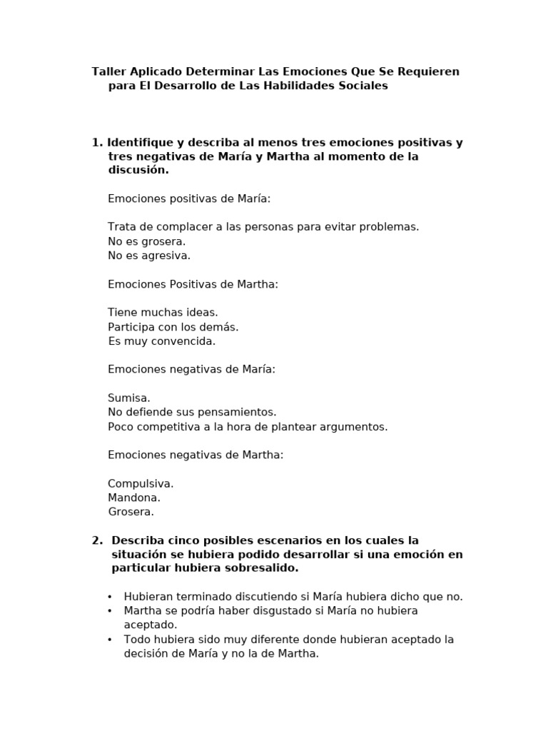 Emociones y Habilidades Sociales en Conflictos | PDF