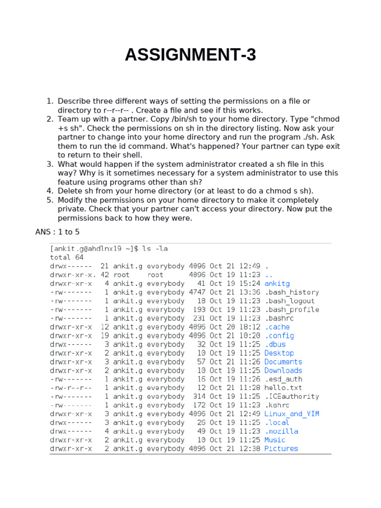Linux File Permission Management Guide | PDF | Computer File | Computer ...