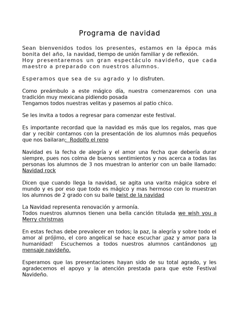 Festival Navideño Escolar 2023 | PDF