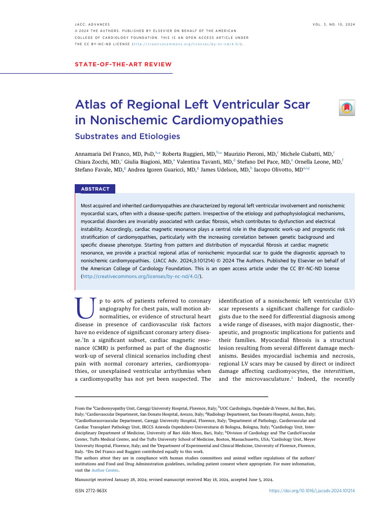 Regional LV Scar Atlas in Cardiomyopathies | PDF | Electrocardiography ...