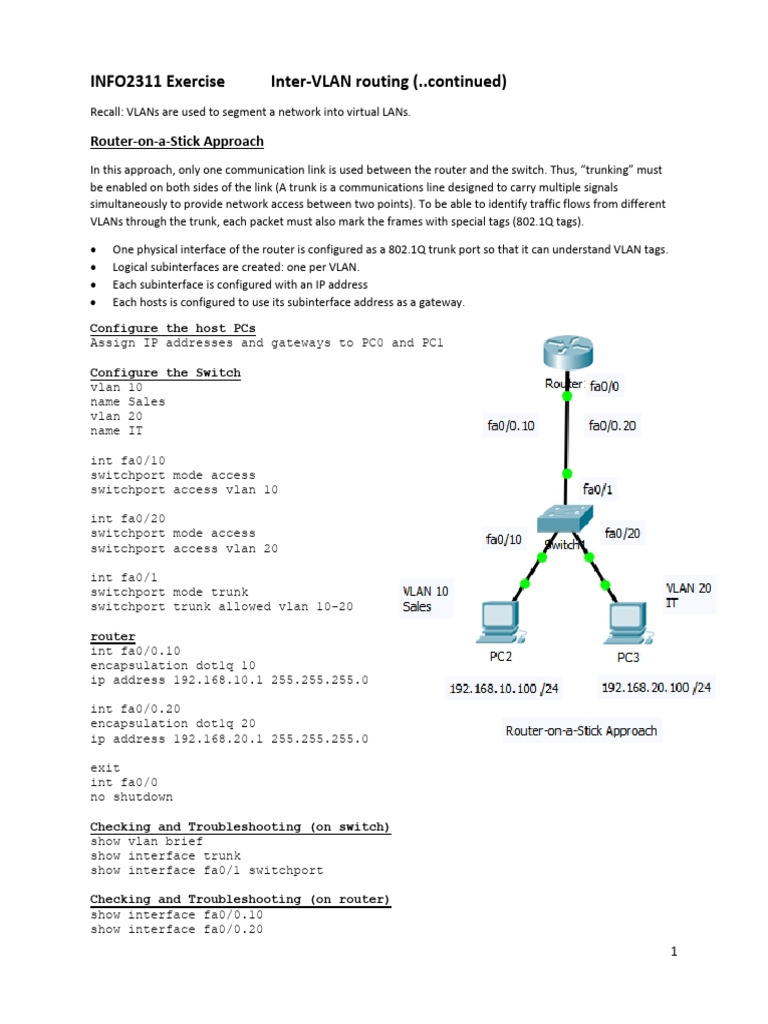 Inter-VLAN Routing Configuration Guide | PDF