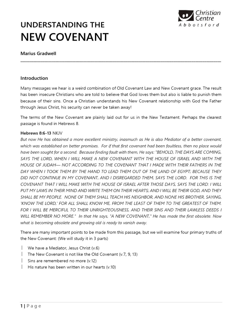 New Covenant Explained by Marius Gradwell | PDF | New Covenant | Paul ...