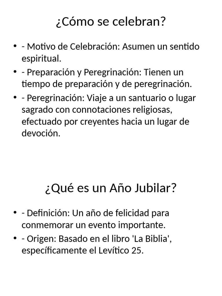 Celebraciones y Significado del Año Jubilar | PDF