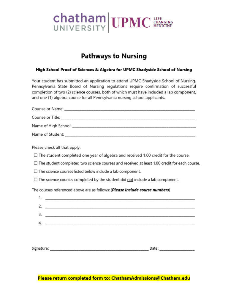 Chatham ProofOfSciencesAlgebraForm Updated2!29!24 | PDF