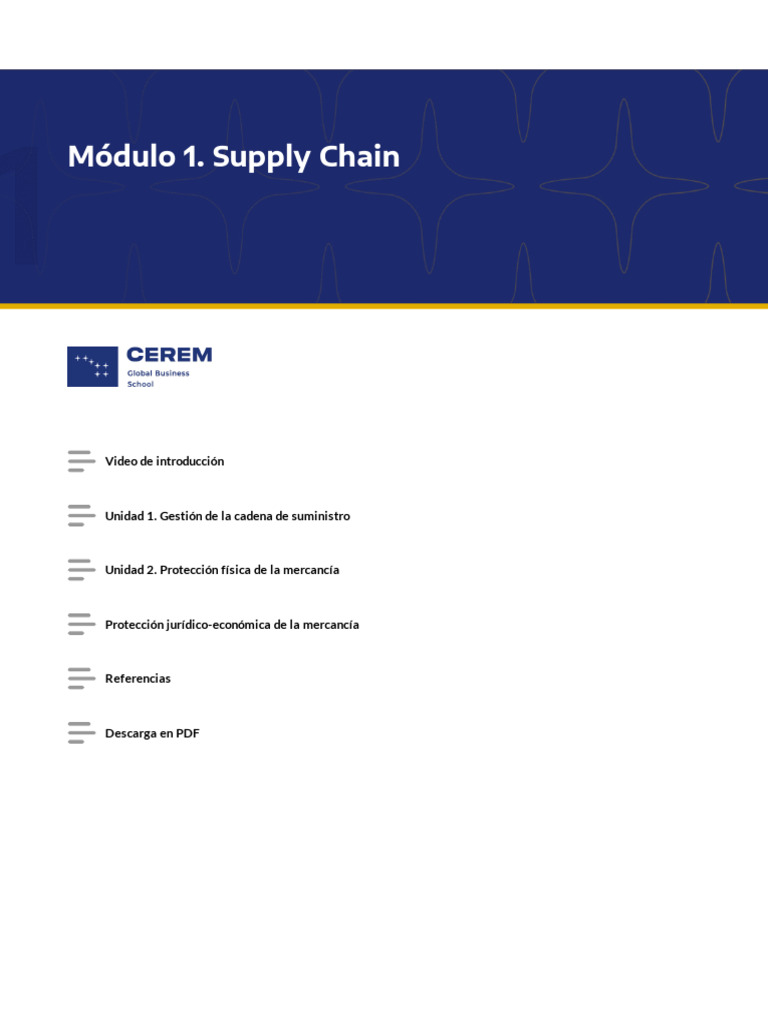 Módulo 1. Supply Chain | PDF | Logística | Cadena de suministro