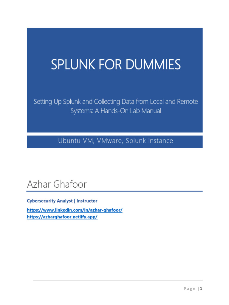 Splunk SIEM Lab: Setup and Data Collection | PDF | Port (Computer ...