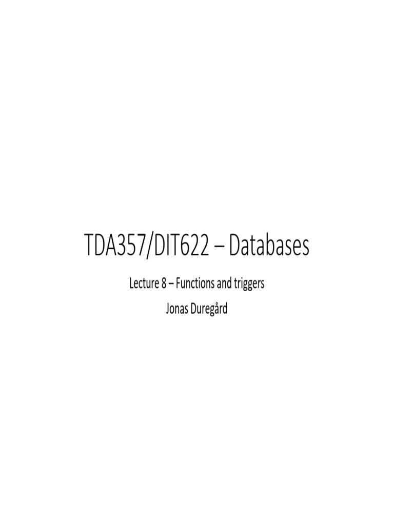 Functions and Triggers in Databases | PDF | Databases | Sql