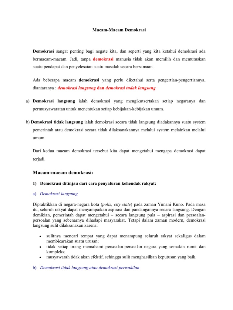Macam Macam Demokrasi Pdf
