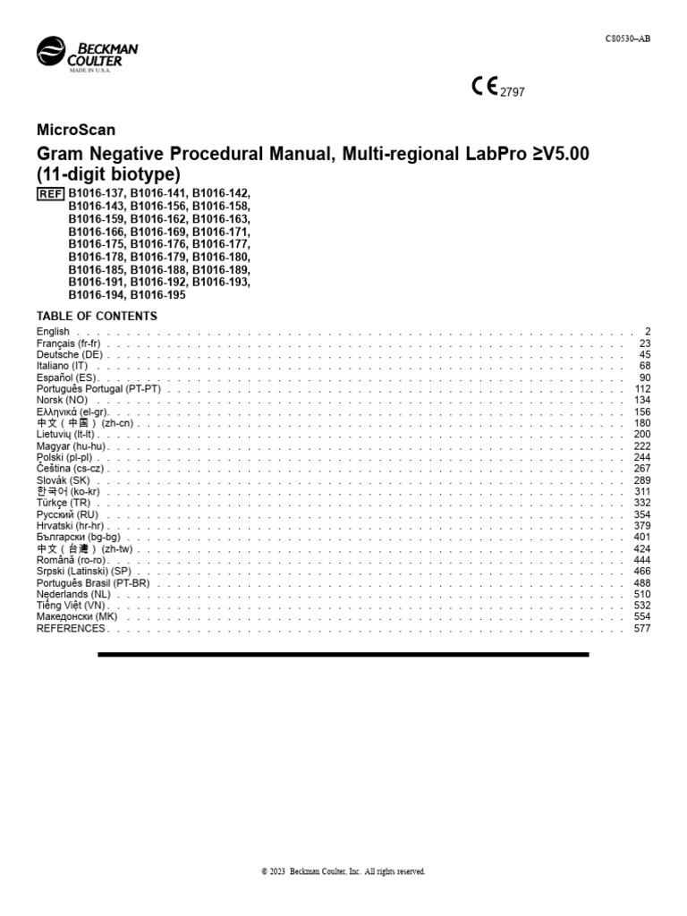 MicroScan Gram Negative Manual | PDF | Beta Lactamase
