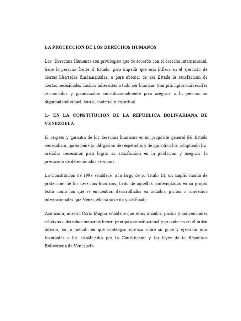 La Proteccion de Los Derechos Humanos | PDF | Derechos humanos | Derechos