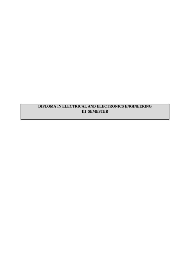 Diploma in Electrical Engineering Curriculum | PDF | Integral | Logic Gate