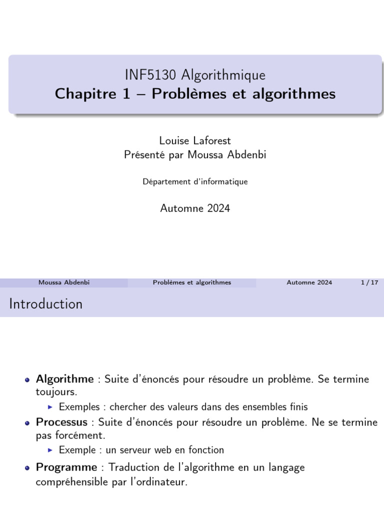 Problèmes et algorithmes en INF5130 | PDF | Algorithmes | Programmation ...