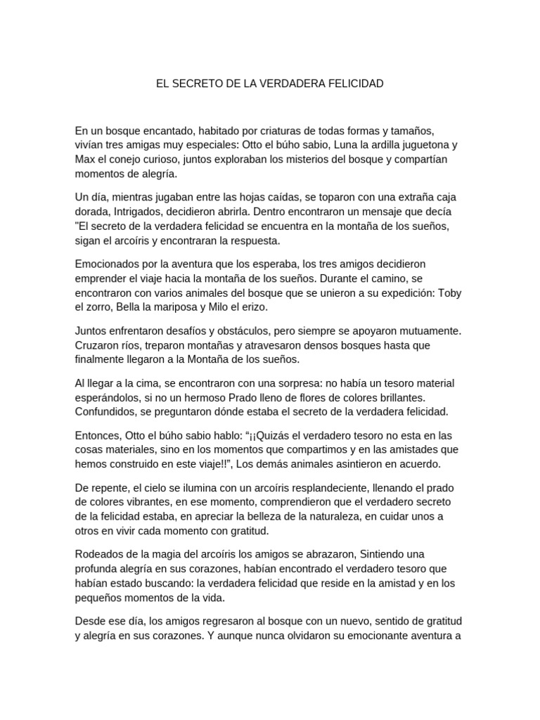 El Secreto de la Verdadera Felicidad | PDF