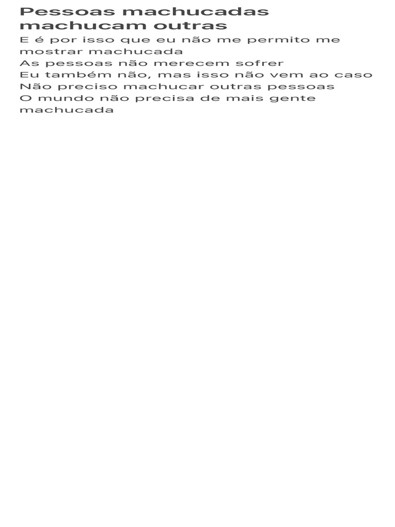 Pessoas Machucadas Machucam Outras | PDF