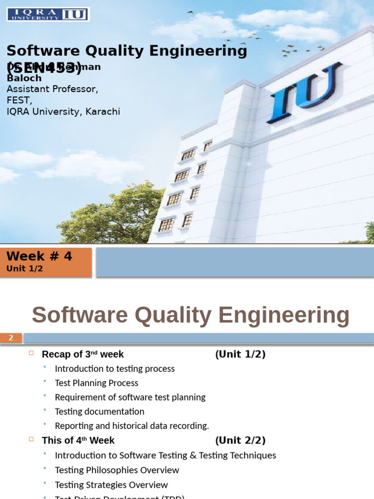 Week 04 | PDF | Software Testing | Test Driven Development