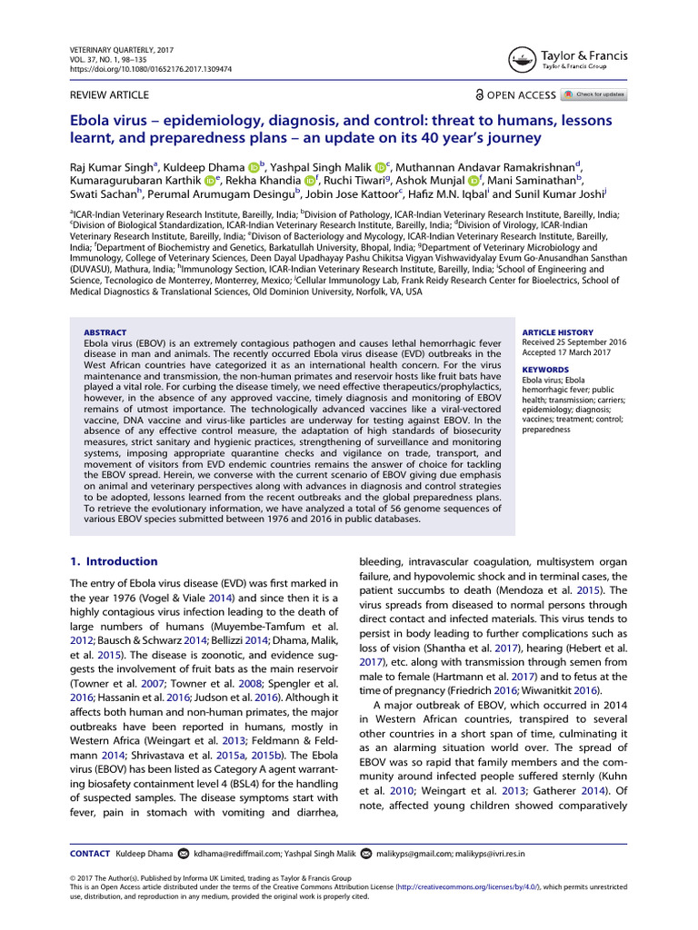 Ebola Virus: Epidemiology and Control | PDF | Tree Of Life (Biology ...