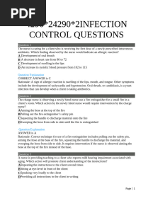 Infection Control Questions