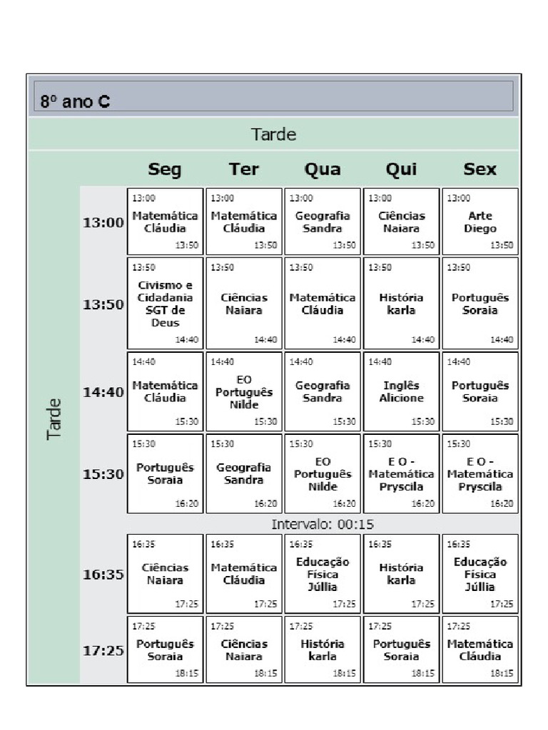 Turma - 8º Ano C - 5539745845739520 | PDF