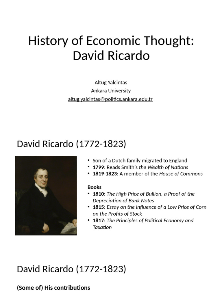 9 PPE204 DavidRicardo | PDF | Value (Economics) | Labour Economics