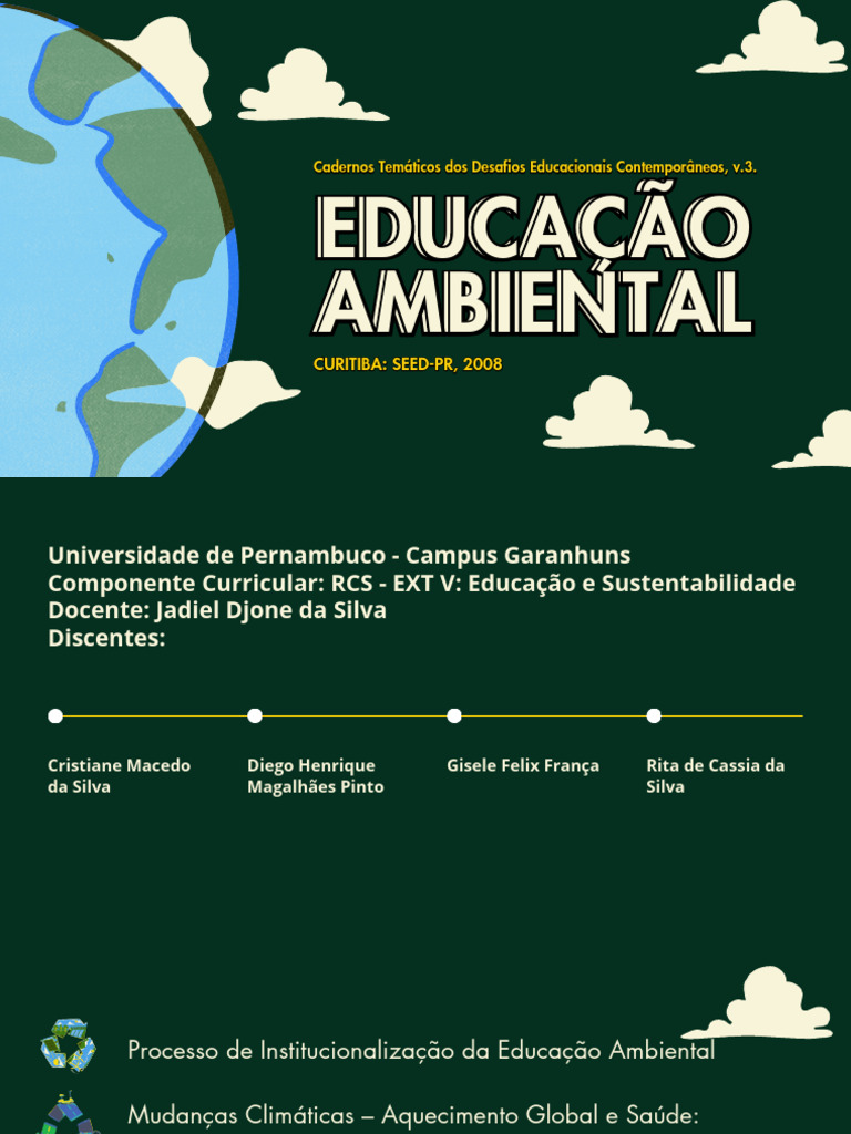 Educação Ambiental e Sustentabilidade | PDF | Sustentabilidade ...