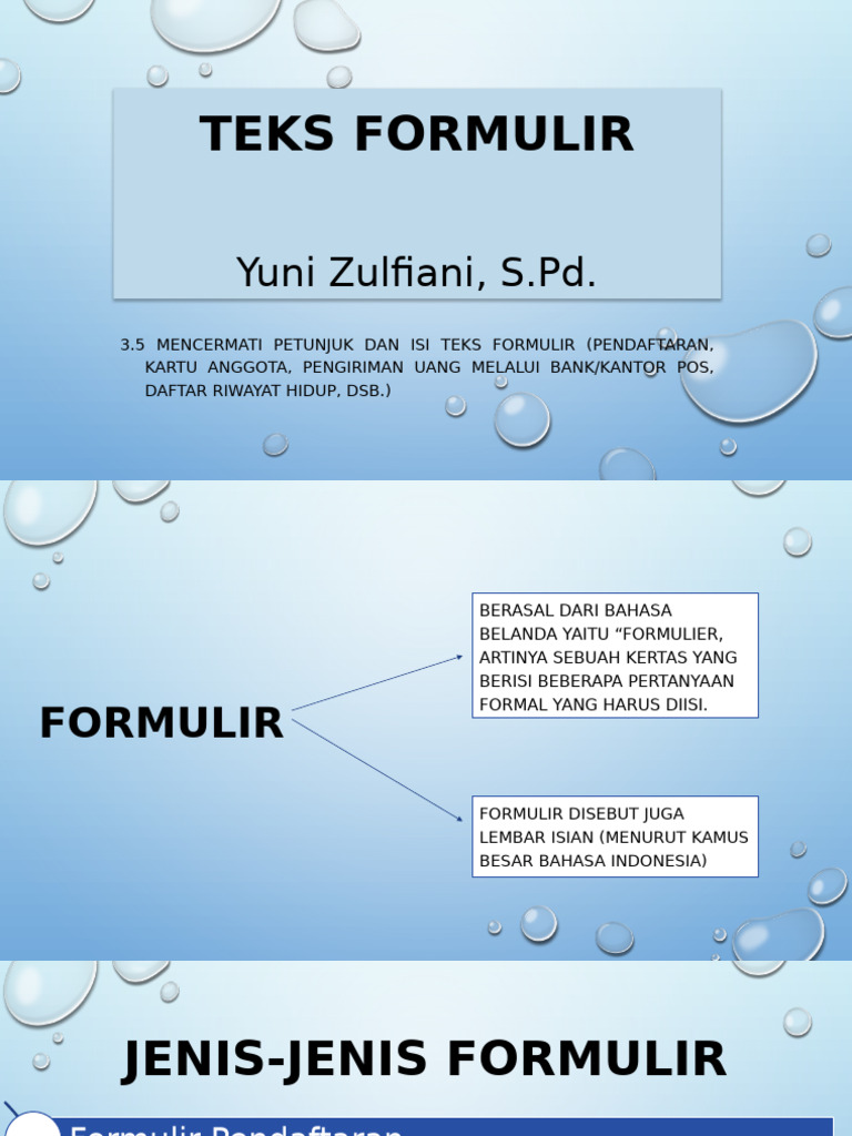 Panduan Pengisian Formulir Resmi | PDF
