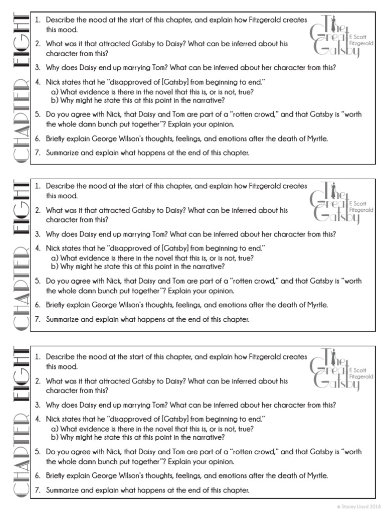 Chapter 8 Analysis of The Great Gatsby | PDF | The Great Gatsby | F ...