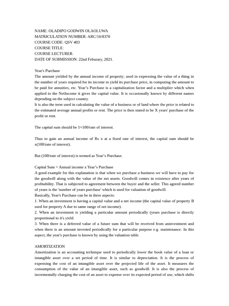 QSV 403 | PDF | Depreciation | Money