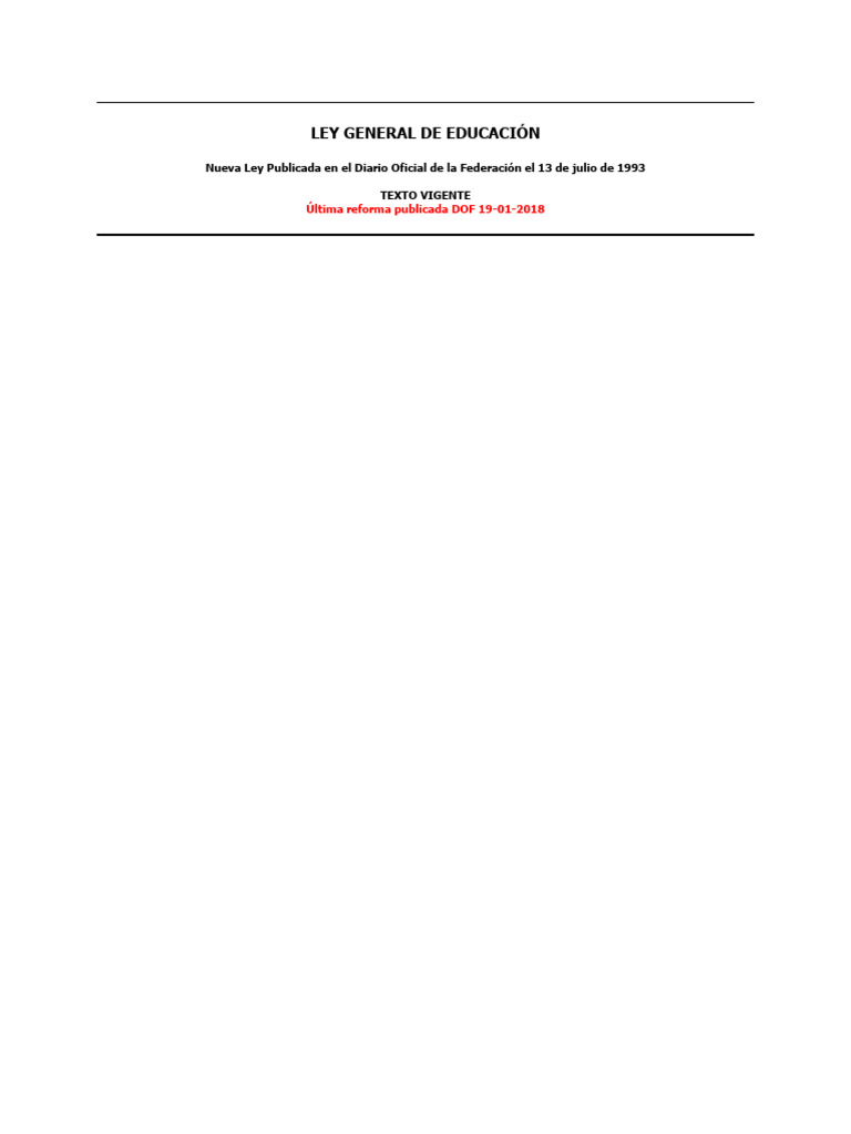 Ley General Educacion | PDF | Educación de la primera infancia ...