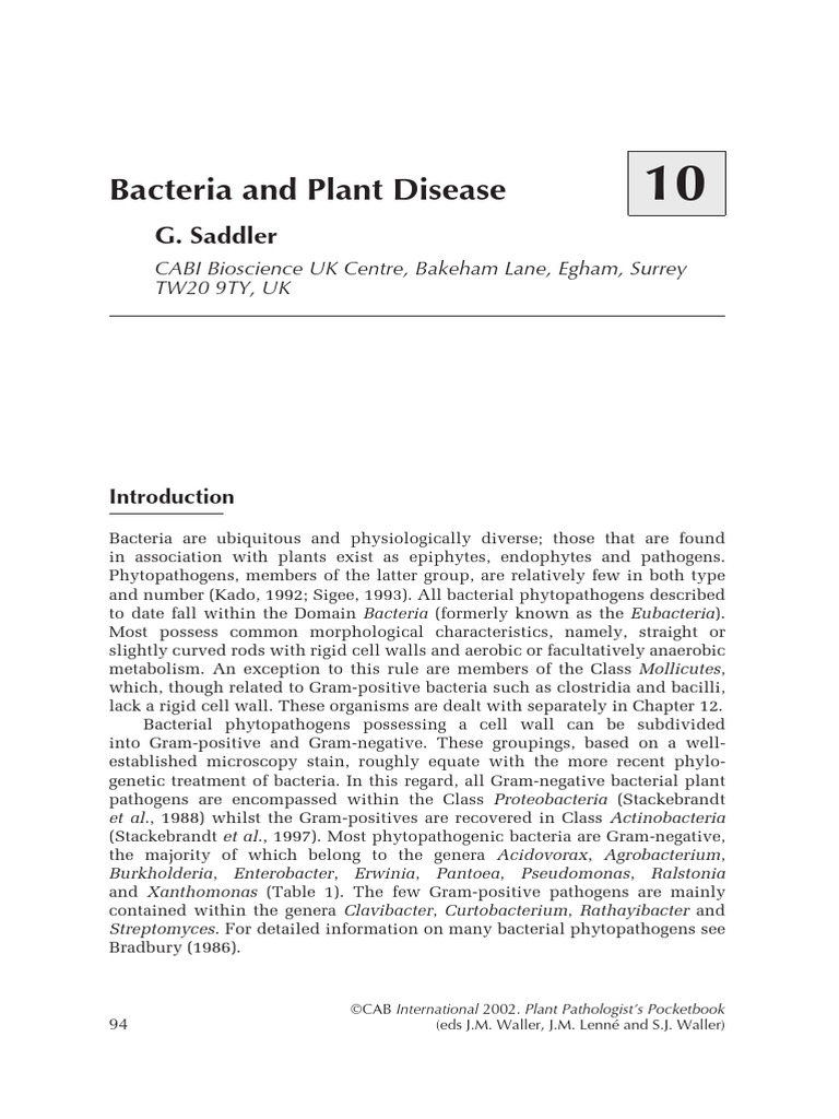 Bacterial Plant Pathogens Overview | PDF | Bacteria | Pseudomonas
