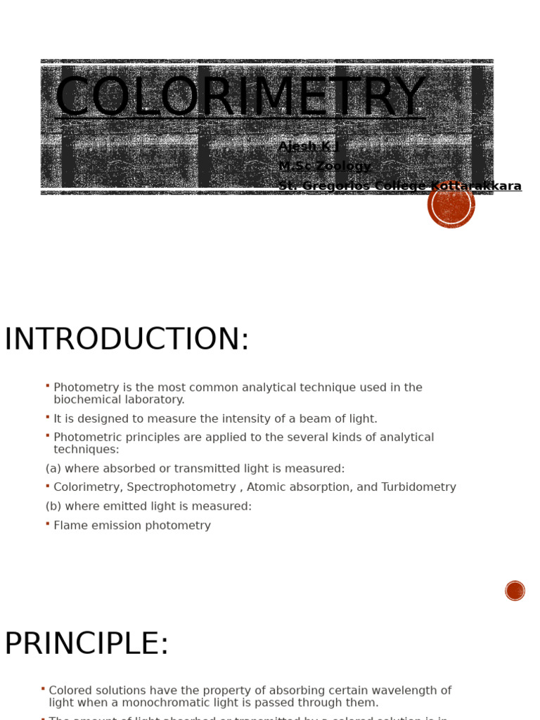 Understanding Colorimetry Principles | PDF