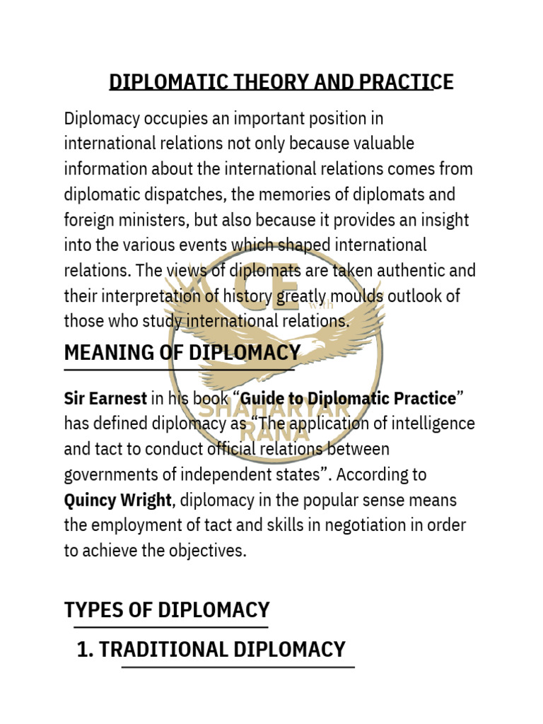 Diplomacy Pdf Pdf Diplomacy Government