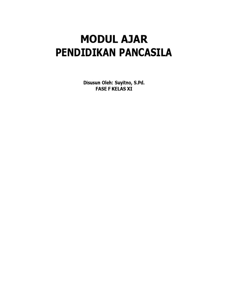 Modul Ajar Pendidikan Pancasila Kelas XI | PDF