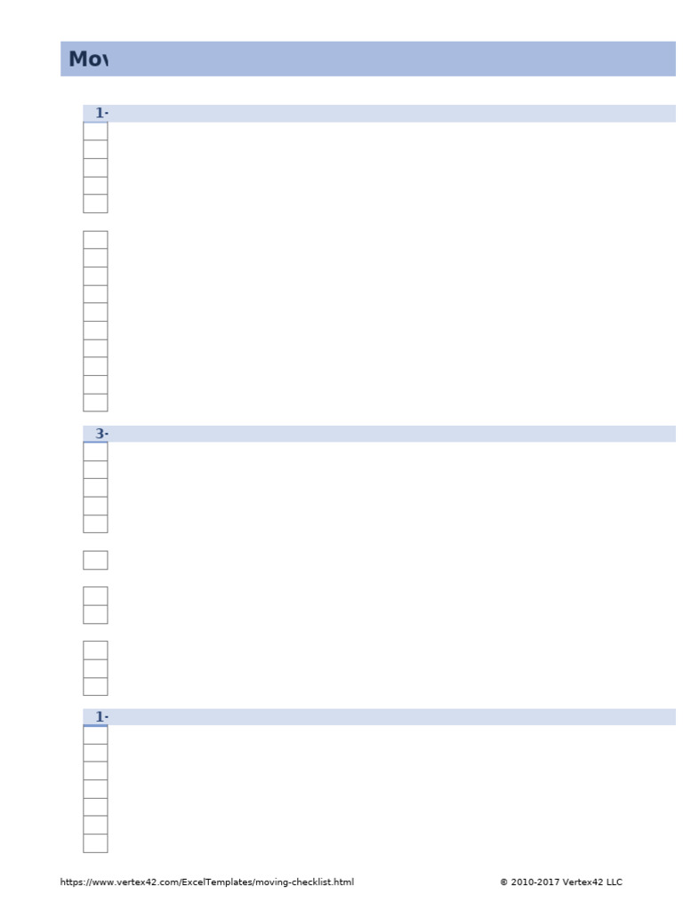 Moving Checklist Pdf