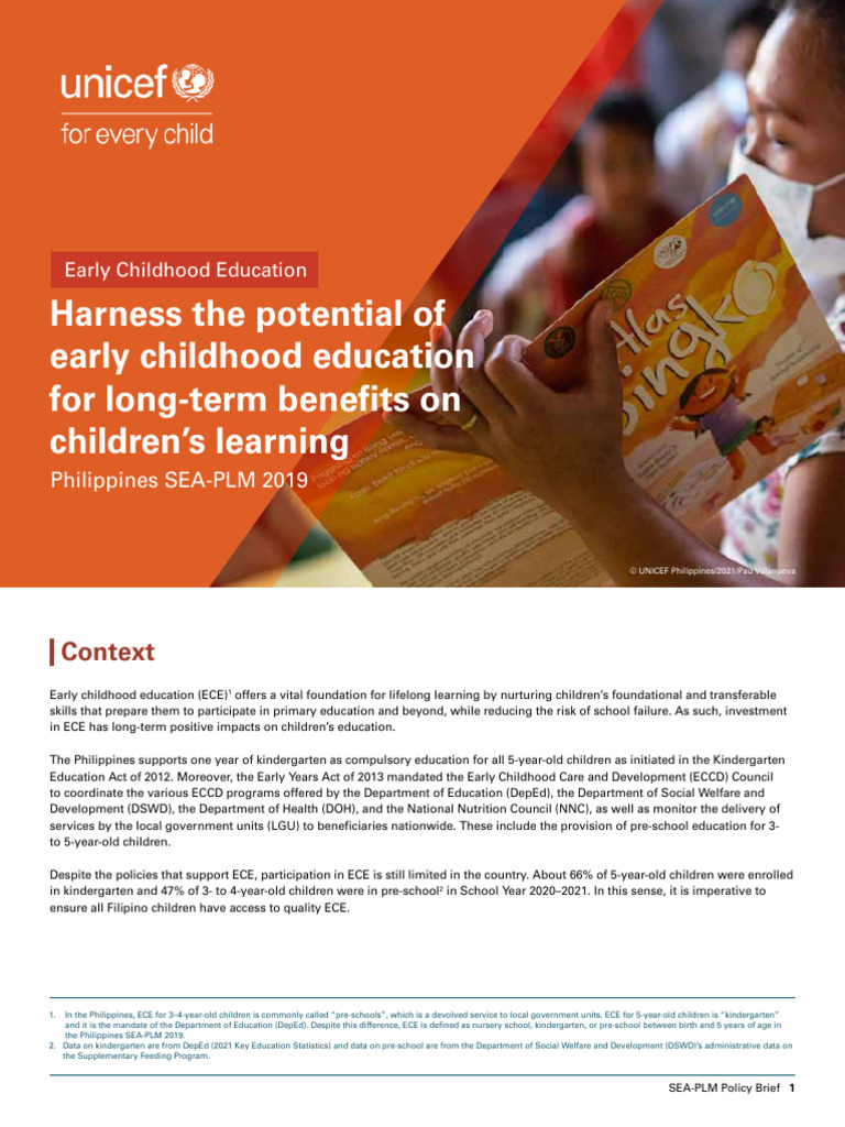 Early Childhood Education in the Philippines | PDF | Early Childhood ...