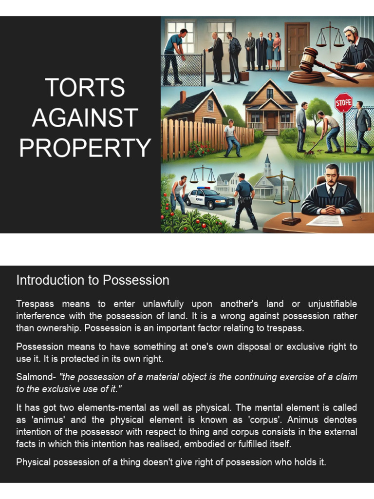 B5 Tort Against Property | PDF | Conversion (Law) | Misrepresentation