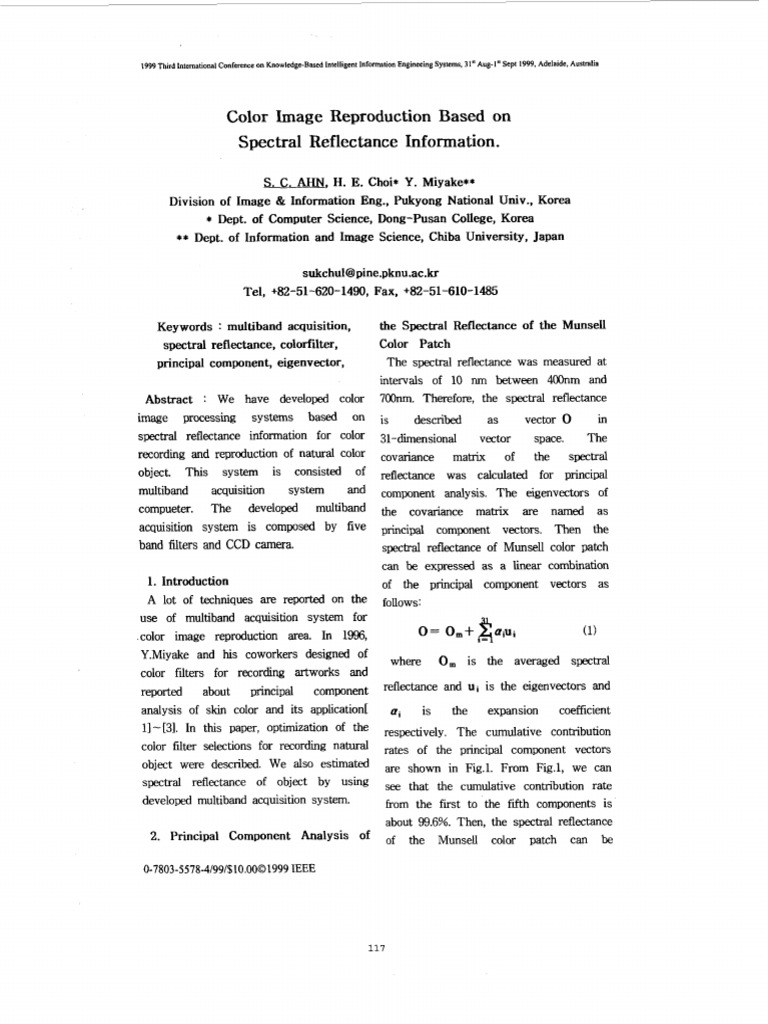 Color Image Processing with Multiband Systems | PDF | Principal ...