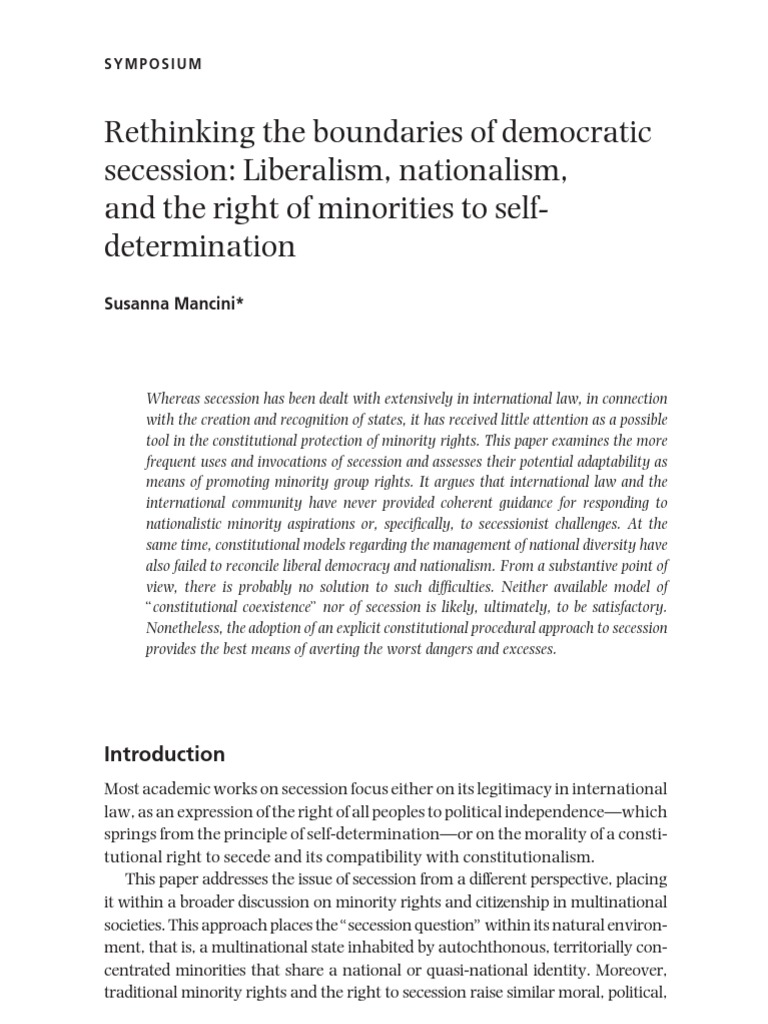 Rethinking The Boundaries of Democratic Secession Liberalism ...