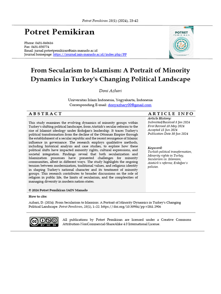 Turkey's Political Shift & Minorities | PDF | Mustafa Kemal Atatürk ...