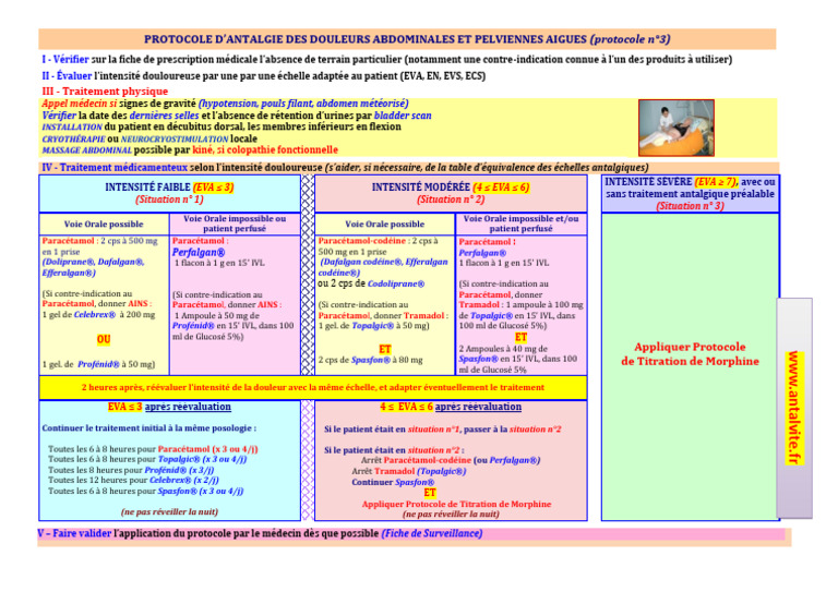 Protocole Antalgique Des Douleurs Abdomino Pelviennes Aigues | PDF ...