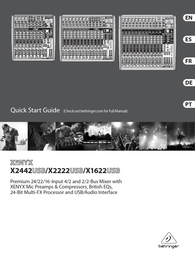 Behringer Xenyx X2442USB Quick Start Guide | PDF | Equipo eléctrico ...