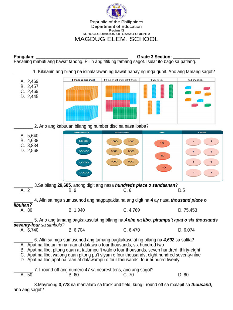 G3 Math Q1 Periodical Test 1 Pdf