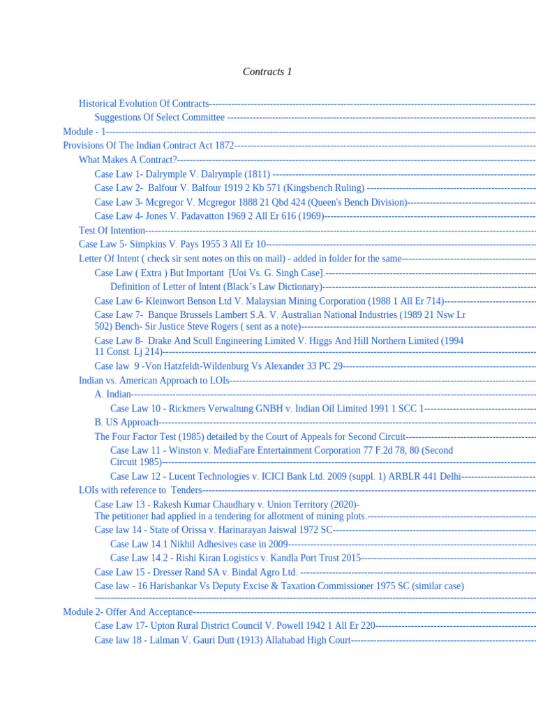 Overview of Contract Law Principles | PDF | Consideration | Offer And ...