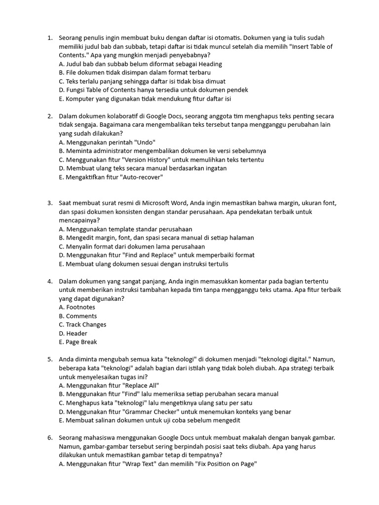 Contoh soal informatika pemgolah kata spreatsheet preentasi dan ai pdf