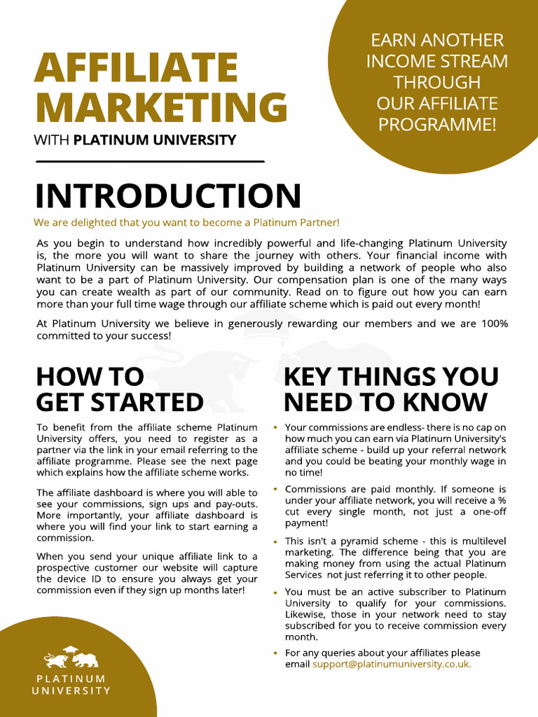 Platinum University Affiliate Guide Pdf