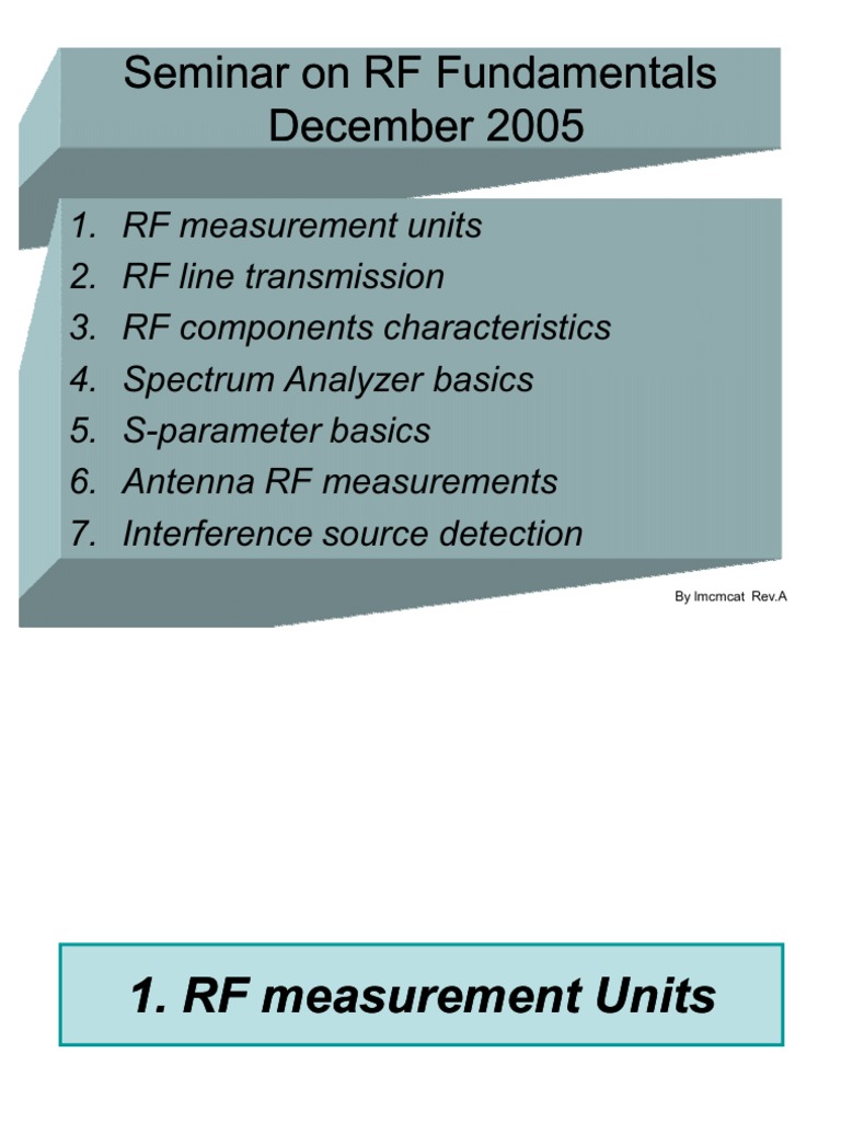 RF Basics PDF Decibel Sampling (Signal Processing)