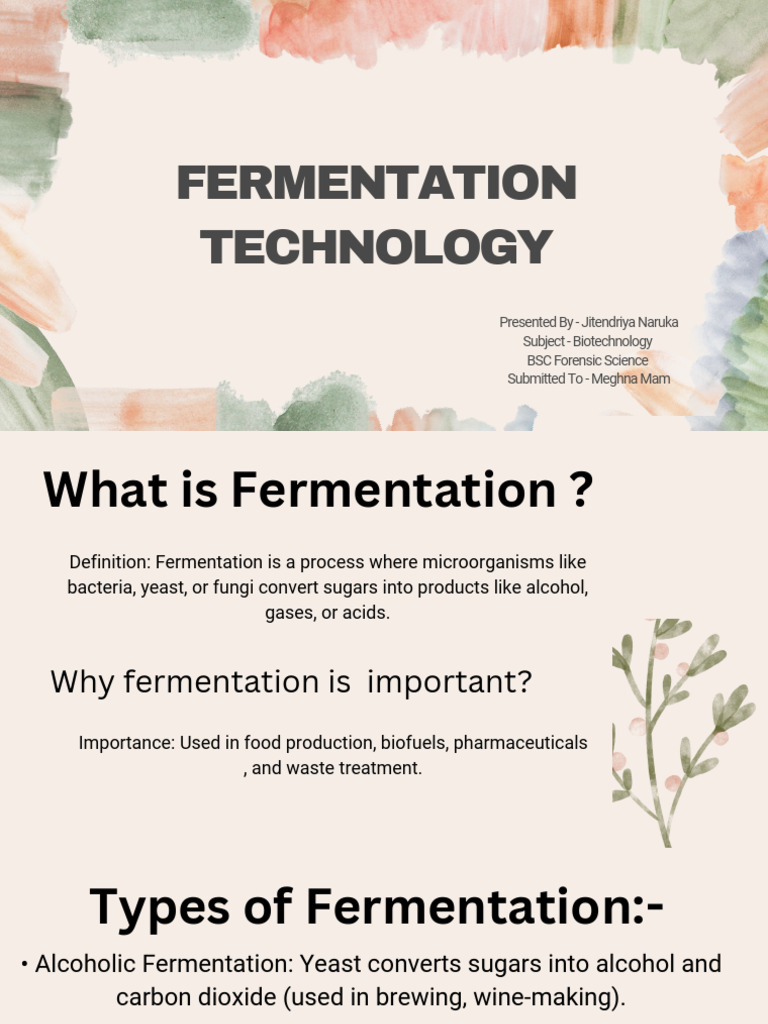 Understanding Fermentation Processes | PDF | Fermentation | Microorganism