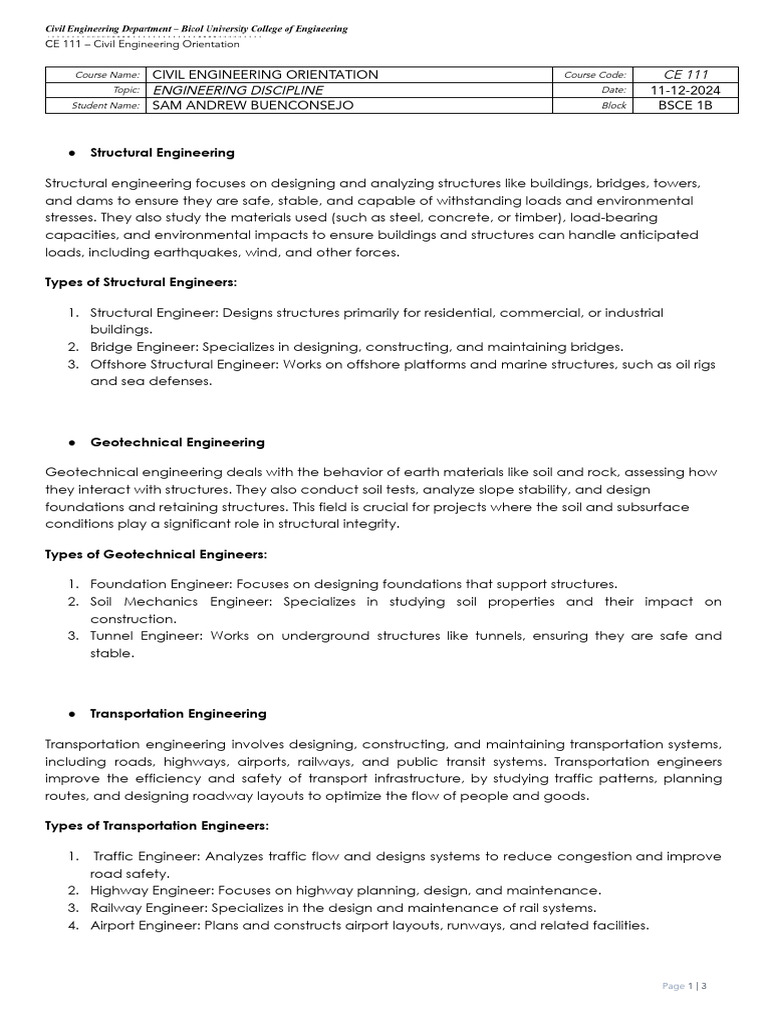 Assignment 2 - Buenconsejo Sam Andrew | PDF | Geotechnical Engineering ...